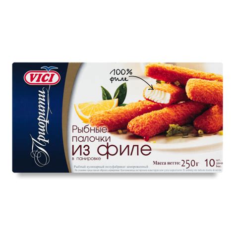 Палочки Рыбные из Филе в Панировке Замороженные Vici к/у 250г (Ресей ...