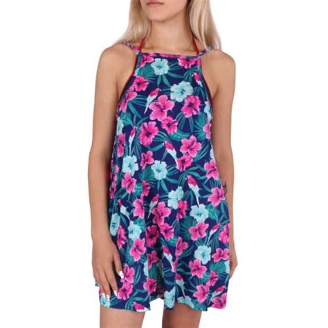 Blaues Tunika Kleid mit Blumen Print Überwurf für Bikini eBay de