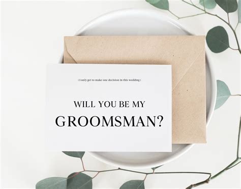 Groomsman Proposal Card Best Man Proposal Card Printable Etsy