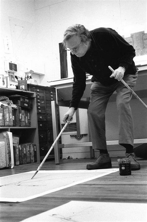 Motherwell Drawing On Paper With A Bamboo Pencil At His Studio 1975