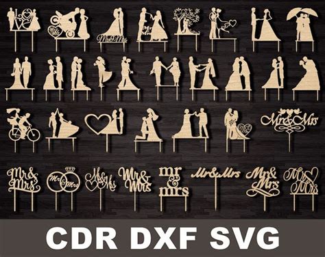 Buy Wedding Cake Topper Svg Cnc Bride And Groom Cake Topper For Laser