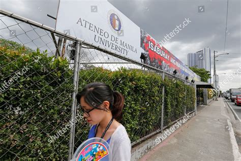 Filipino Student Walks Outside Ateneo De Editorial Stock Photo - Stock ...