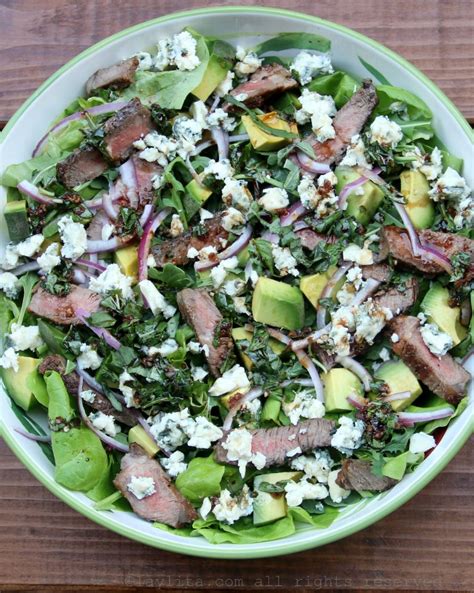 Steak Salad With Blue Cheese And Avocado Laylita S Recipes Steak