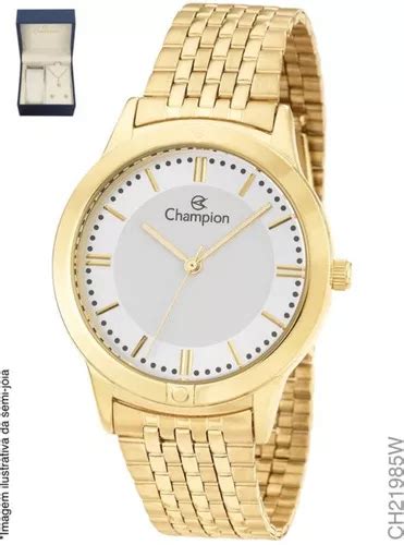 Reloj Champion Gold para mujer kit pequeño CH21985w correa color