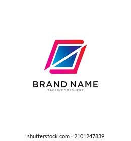 creative modern logo design slanted split stock vector royalty