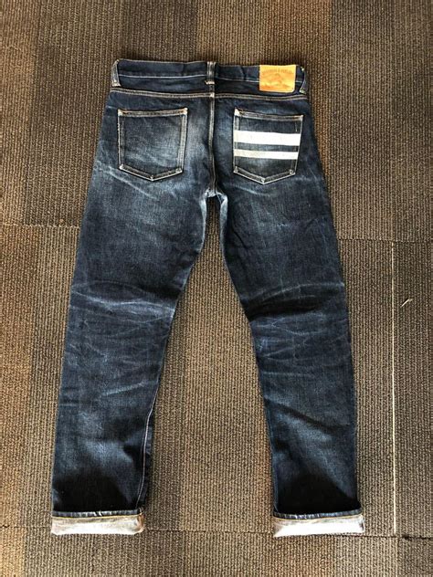 momotaro jeans selvedge denim slim fit straight gold