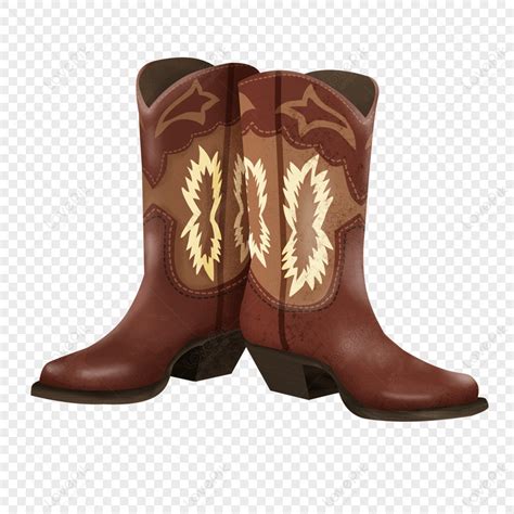 Marrón Rojo Simple Patrón Botas Vaqueras Clipart modelo PNG