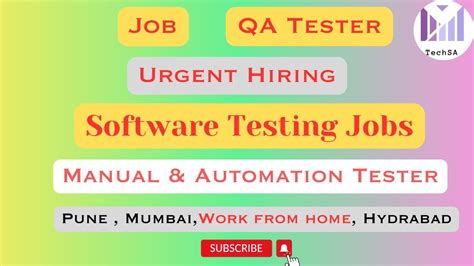 Testing Fresher Job Software Testing Job Manual Automation Testing