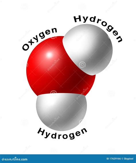 Water Molecule H2o Isolated Oxygen Hydrogen Red Wh Stock Photography | CartoonDealer.com #17629172