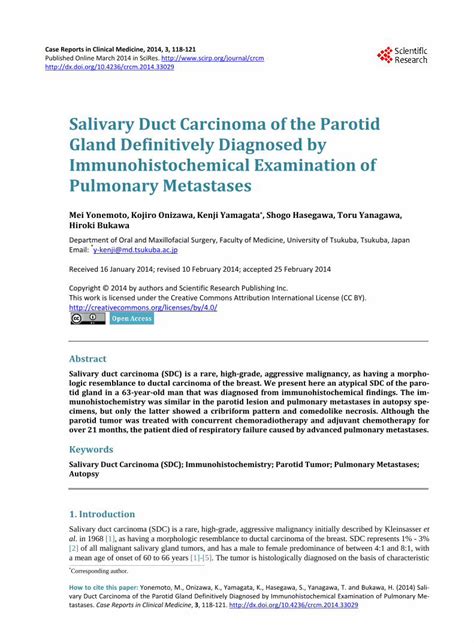 PDF Salivary Duct Carcinoma Of The Parotid Gland Definitively File