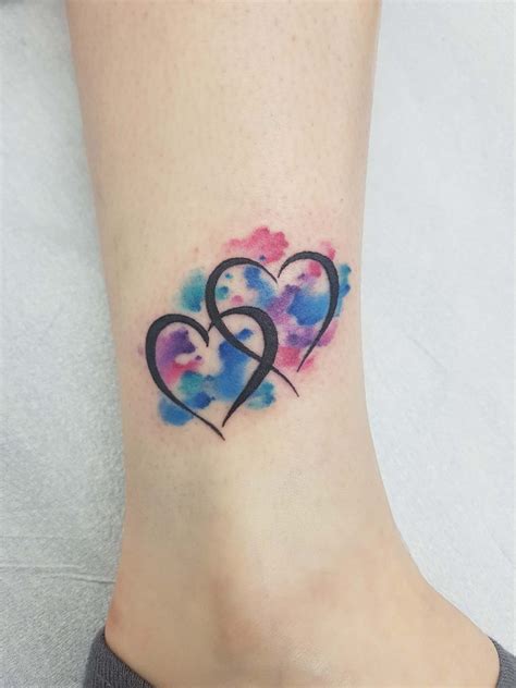 Watercolor heart tattoo | Watercolor heart tattoos, Initial tattoo, Heart tattoo