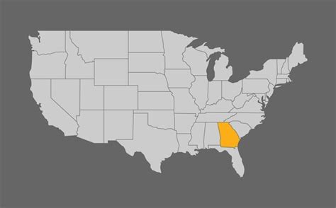 Mapa dos estados unidos destaque da geórgia Vetor Premium