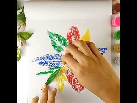 Leaf Impression Painting Tutorial | DIY Leaf Printing For Kids | Leaf ...