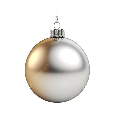 Christmas Ball Glossy Silver Gold 3d Render Christmas Gold Ornament