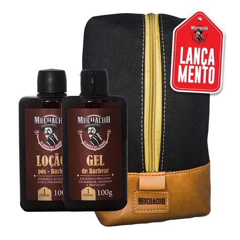 Kit Gel De Barbear Loção Pós Barba Muchacho Classic Necessaíre Muchacho Guadalajara Muchacho