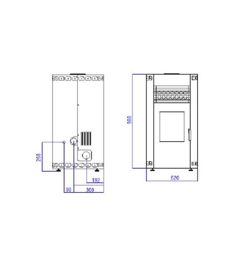 SALAMANDRA A PELLETS MEKKA CURVI 10 KW DISNER Cor CREME