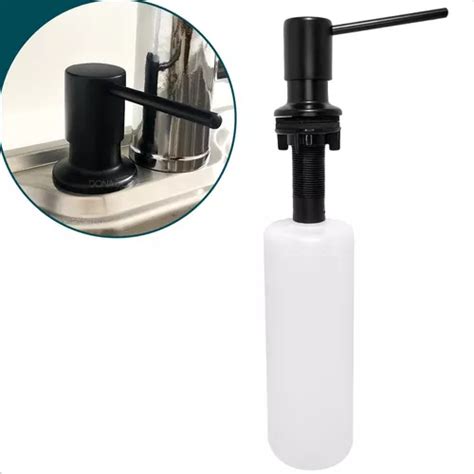 Porta Detergente Preto Fosco Ml A O Inox Dispenser Dosador De