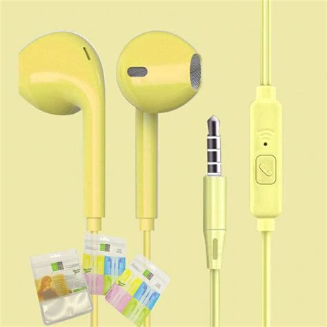 Jual Headset Handsfree Eearphone Macaron U Hifi Stereo Extra Bass