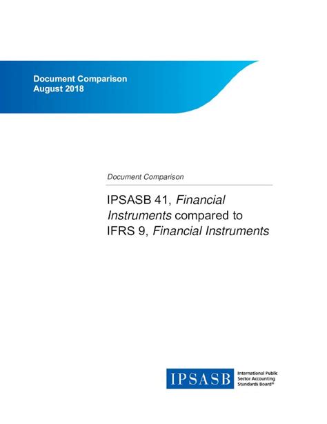 Pdf Ipsasb Financial Instruments Compared To Ifrs