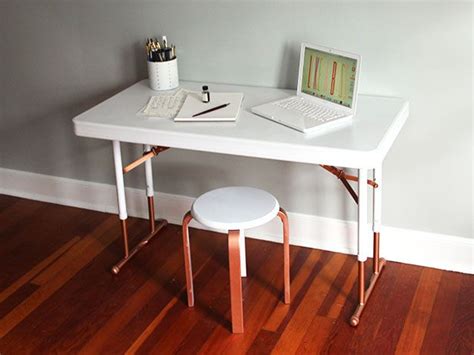 Upcycle A Plastic Folding Table Into A Chic Desk Chic Desk Desk