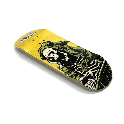 Chems X Dk Yellowgreen Reaper Fingerboard Deck O Shape