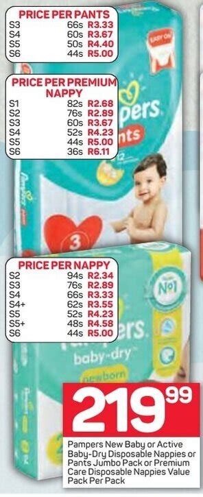 Pampers New Baby Or Active Baby Dry Disposable Nappies Or Pants Jumbo