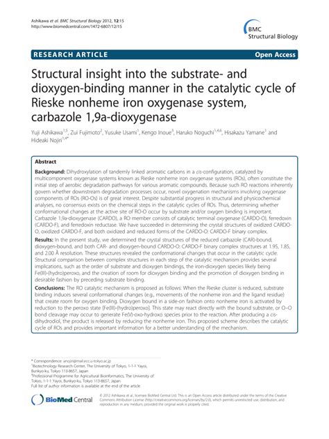 PDF Structural Insight Into The Substrate And Dioxygen Binding