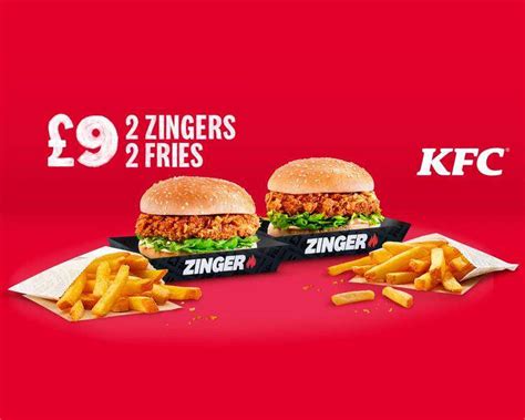 Zinger Burgers Fries For Kfc Uber Eats Selected Areas