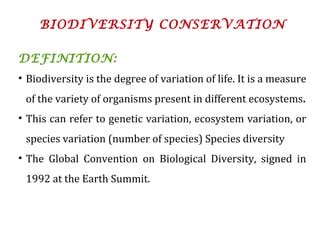 Bio Diversity Conservation PPT