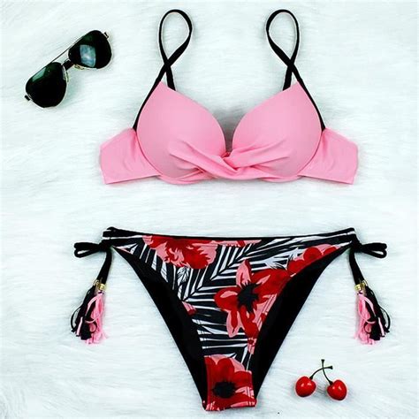 Bikini Maillot De Bain Femme Couleur Bonbon Imprim Num Rique Dos