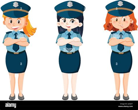 Police Officer Cartoon Character On White Background Illustration Stock