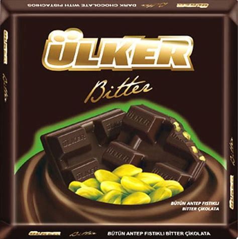 Ülker Bitter Chocolate Bar With Pistachio 2 8oz