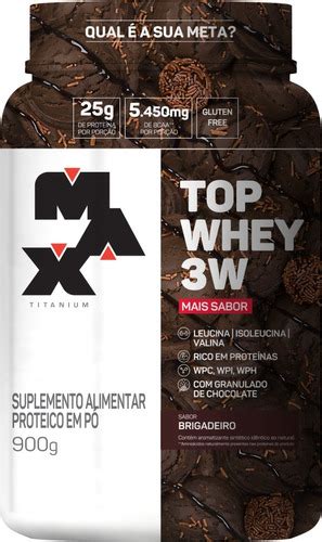 Top Whey 3w 900g Max Titanium Todos Sabores Frete grátis