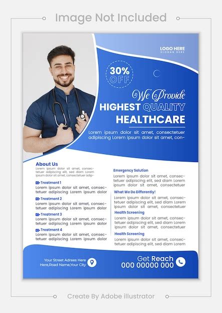 Premium Vector Medical Healthcare Flyer Design Template