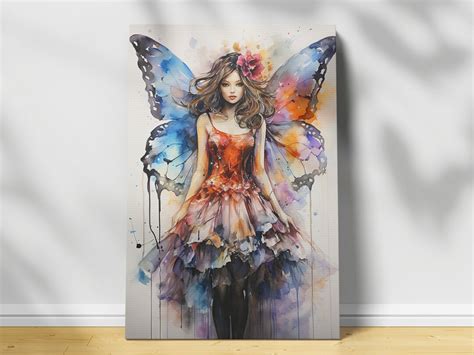 Abstract Fairy Canvas Wall Art Watercolor Fairy Art Beautiful Fairy Art