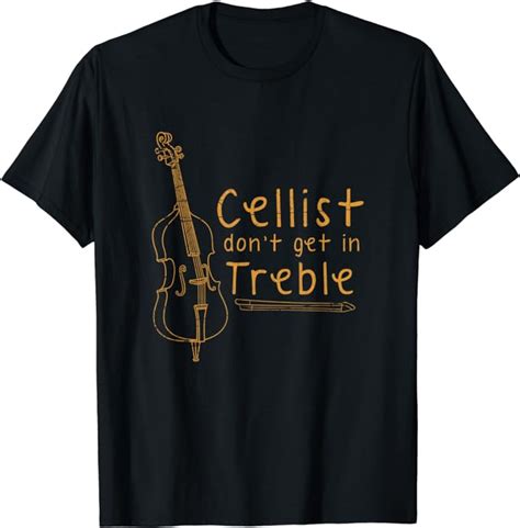 Amazon Funny Cellist Gift Idea Musician Treble Clef Cello T Shirt