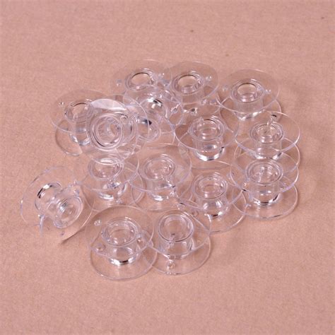 Cheap 10 20 50pcs Clear Empty Bobbins Thread String Sewing Machine