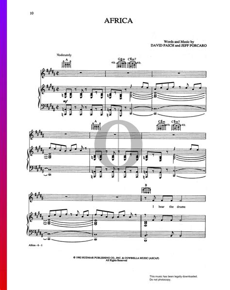 Africa By Toto Piano Sheet Music Piano Sheet Music Sheet Music Piano