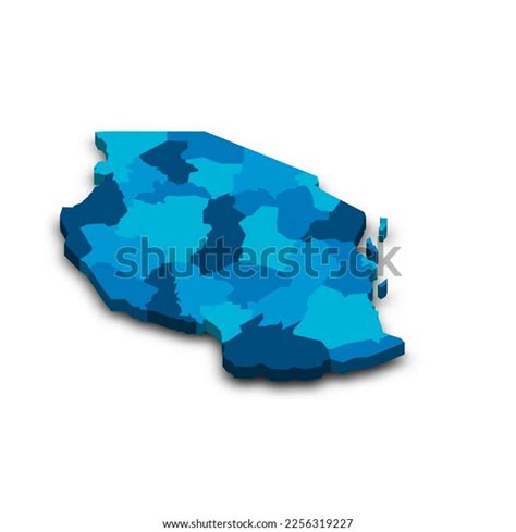 Tanzania Political Map Administrative Divisions Stock Vector (Royalty ...