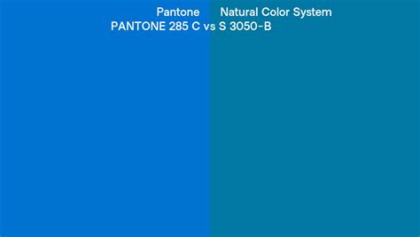 Pantone 285 C Vs Natural Color System S 3050 B Side By Side Comparison