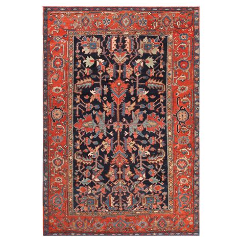 Nazmiyal Collection Antique Persian Heriz Medallion Rug 6 Ft 6 In X 9