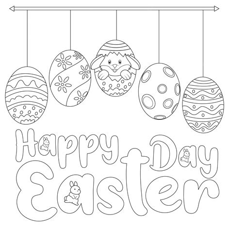 Premium Vector Happy Easter Day Coloring