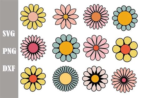 Cute Simple Flowers Svg Png Dxf Bundle 2363125