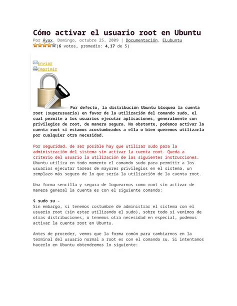 Docx C Mo Activar El Usuario Root En Ubuntu Dokumen Tips