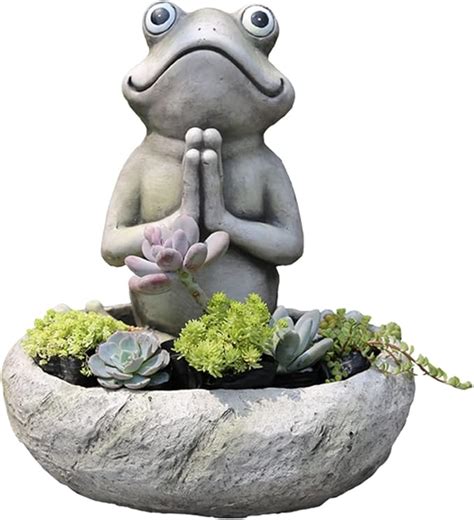 Meditierende Yoga Frosch Garten Statue Frosch Sukkulenten Blumentopf