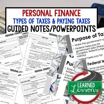 Personal Finance Guided Notes Powerpoint Economic Notes Distance