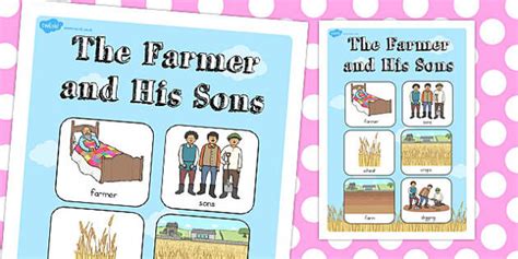 The Farmer And His Sons Vocabulary Poster Teacher Made