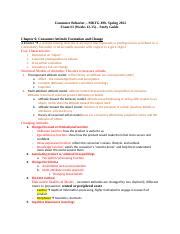 Exam 3 Study Guide Spring 2022 Docx Consumer Behavior MKTG 490