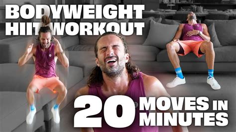 BODYWEIGHT HIIT WORKOUT 20 Moves In 20 Minutes Joe Wicks Workouts