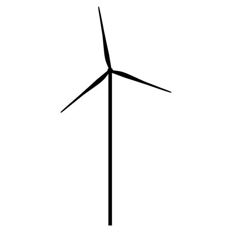 Wind Turbine Silhouette. Black and White Icon Design Elements on ...